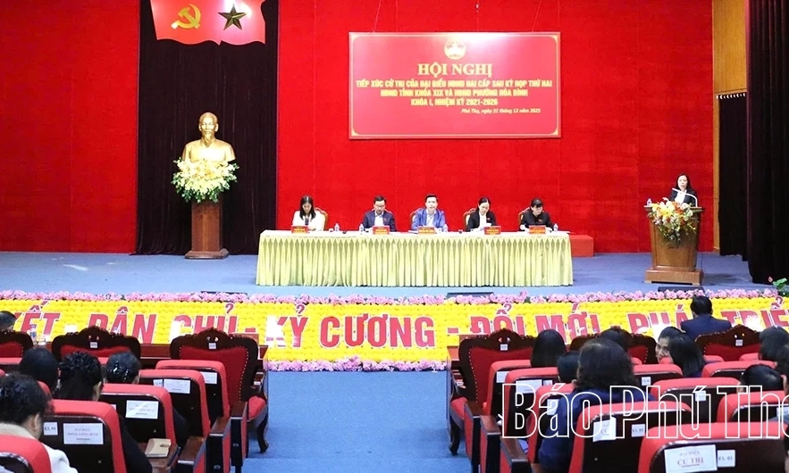 Tổ đại biểu HĐND tỉnh cụm H&ograve;a B&igrave;nh tiếp x&uacute;c cử tri sau Kỳ họp thứ Hai, HĐND tỉnh kh&oacute;a XIX