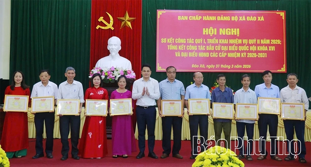 Xã Đào Xá sơ kết nhiệm vụ quý I, tổng kết công tác bầu cử