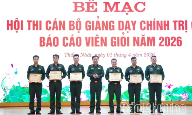 Hội thi c&aacute;n bộ giảng dạy ch&iacute;nh trị, b&aacute;o c&aacute;o vi&ecirc;n giỏi năm 2026
